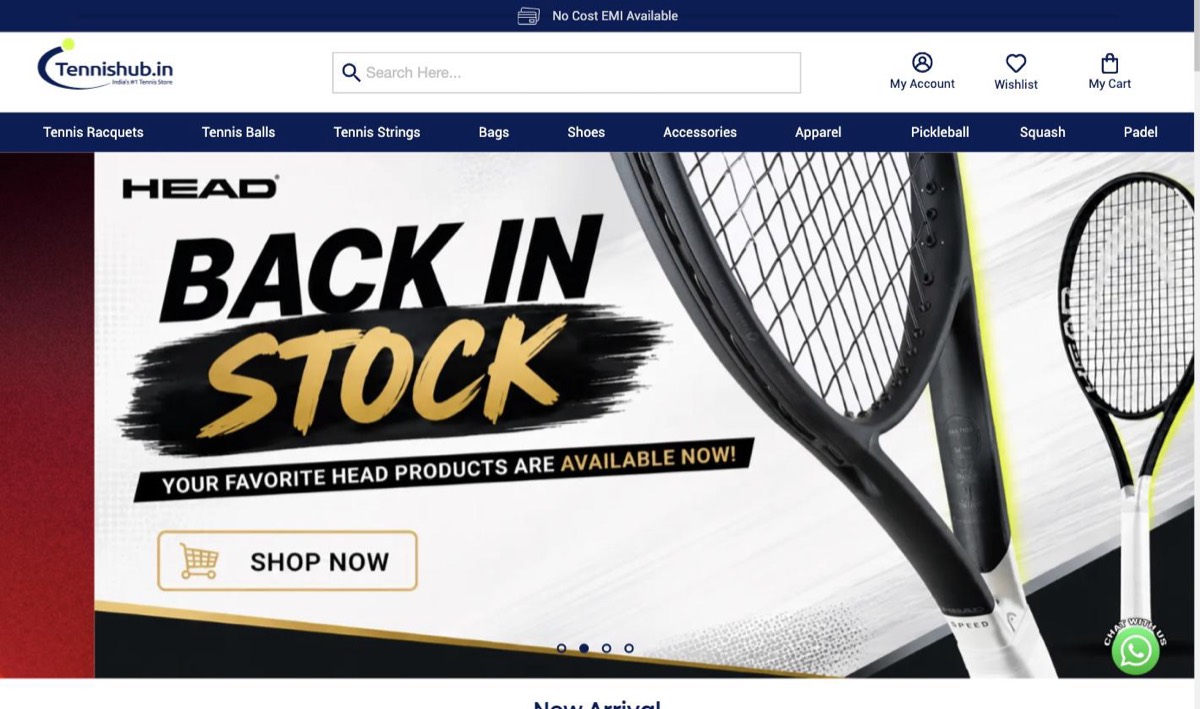 Tennishub.in storefront